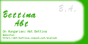 bettina abt business card